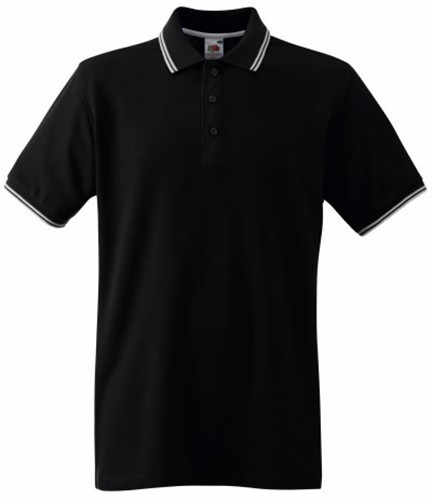 Fruit of the Loom, Premium Tipped Polo, premium dvobojna muška polo majica,belo-crna , 3XL