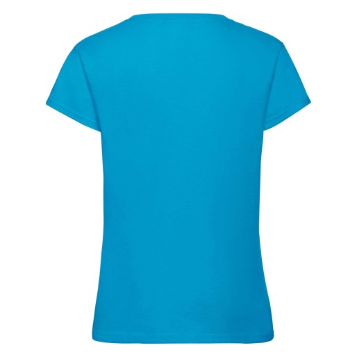 Fruit of the Loom, Sofspun, women's cotton cotton short sleeve t-shirt, azure blue, 3-4