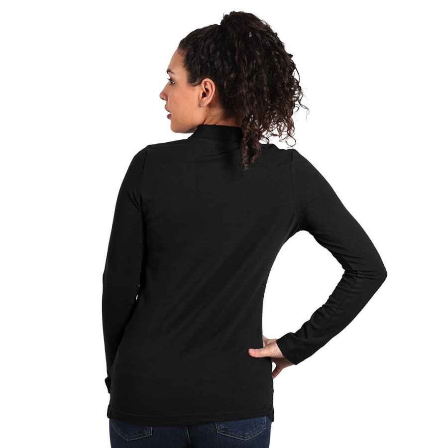 SUNNY LSL, ženska pamučna polo majica dugih rukava, 180 g/m2, crna
