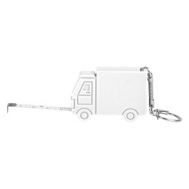 HUGO, plastic key holder with measuring tape, 1 m, white