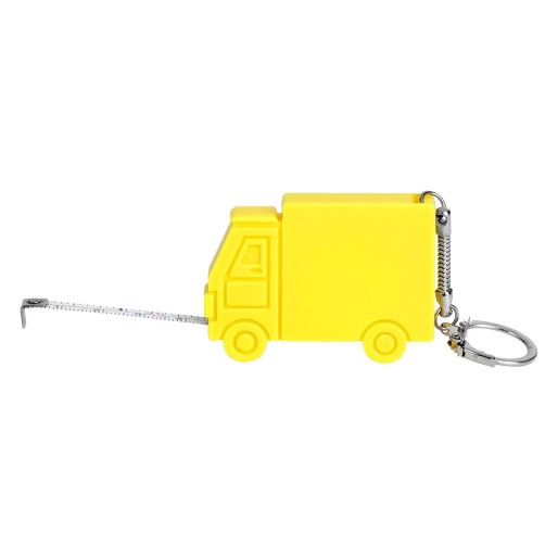HUGO, plastic key holder with measuring tape, 1 m, yellow