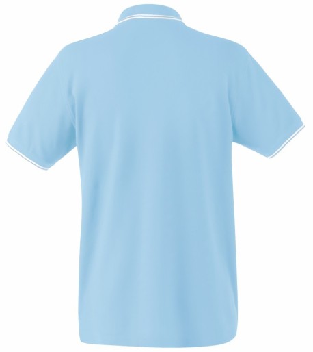 Fruit of the Loom, Premium Tipped Polo, premium two-tone men's polo shirt, light blue - white, L