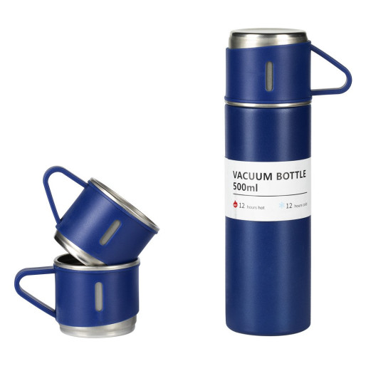 ALFREDO, set termos sa šoljama, 3/1, 500 ml, plavi