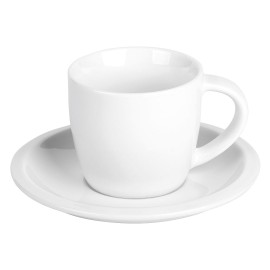 MOMENTO, porcelanska šolja i tacna za capuccino kafu, 150 ml, bela