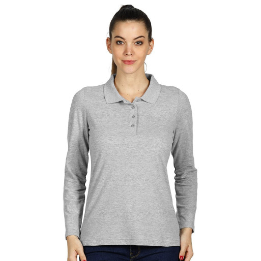 SUNNY LSL, women's long sleeve polo shirt, 180 g/m2, ash
