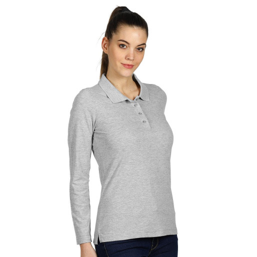 SUNNY LSL, women's long sleeve polo shirt, 180 g/m2, ash