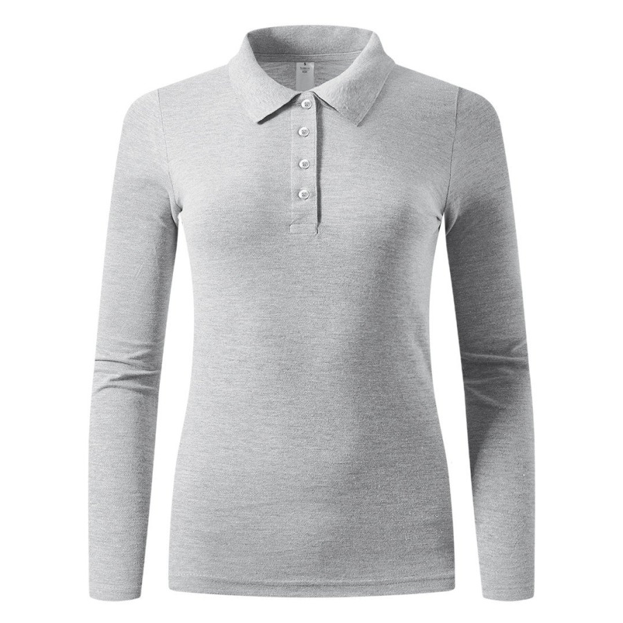 SUNNY LSL, women's long sleeve polo shirt, 180 g/m2, ash