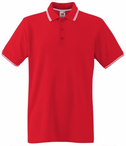 Fruit of the Loom, Premium Tipped Polo, premium dvobojna muška polo majica,crveno – bela , XL