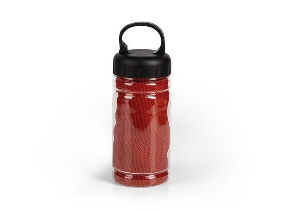COOL, Cooling towel in plastic bottle case