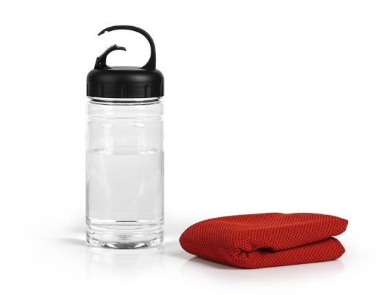 COOL, Cooling towel in plastic bottle case