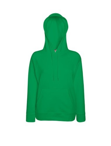 Fruit of the Loom, Ladies Lightweight Hooded Sweat, hooded sweatshirt, kelly green, S