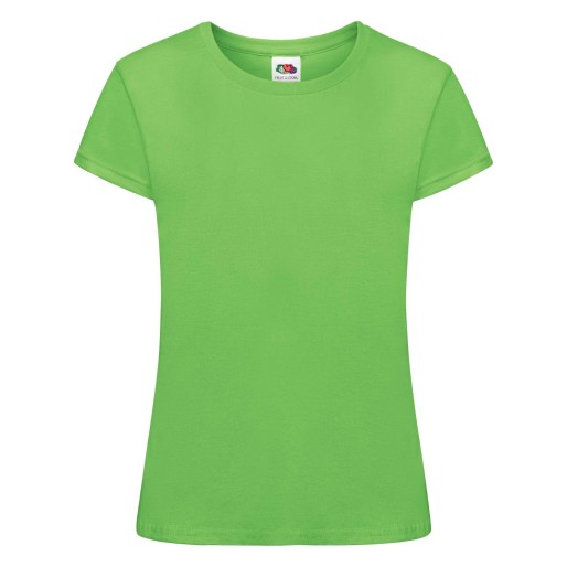 Fruit of the Loom, Sofspun, Women's Children's Cotton T-shirt, Lime, 7-8