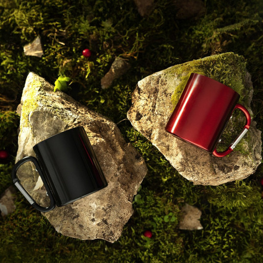 HIKE C, metalna šolja, 200 ml, crvena