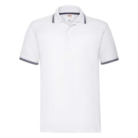 Fruit of the Loom, Premium Tipped Polo, premium dvobojna muška polo majica, bela-tamno teget , M