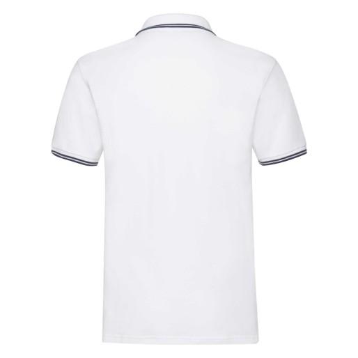 Fruit of the Loom, Premium Tipped Polo, premium two-tone men's polo shirt, white-dark tailored, M