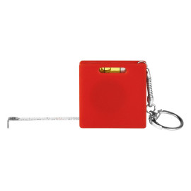BRICK, plastic key holder with measuring tape, 1 m, red
