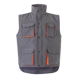 VL NERGAL. Padded vest, two-tone, multi-pocket (120g/m²), in polyester (100%)
