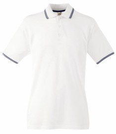 Fruit of the Loom, Premium Tipped Polo, premium dvobojna muška polo majica, bela-tamno teget , XL