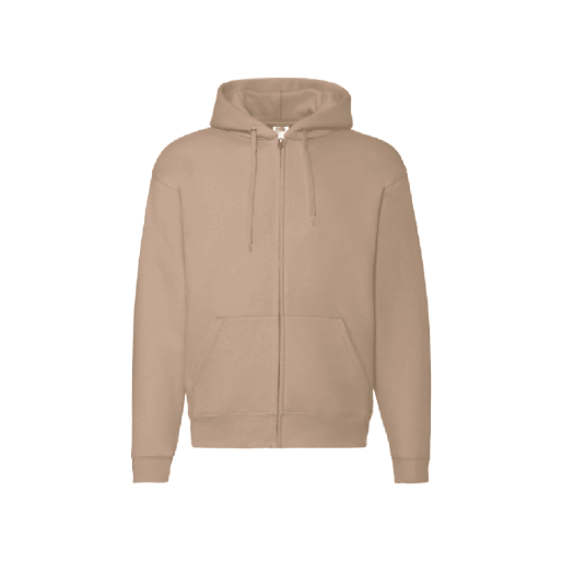 Fruit Of The Loom, Premium Hooded Sweat Jacket,Khaki, XL