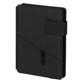 POWER NOTE, portfolio case with a5 notebook and power bank 5000 mah, black