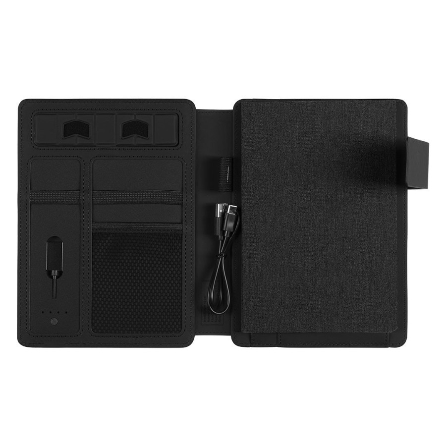 POWER NOTE, portfolio case with a5 notebook and power bank 5000 mah, black
