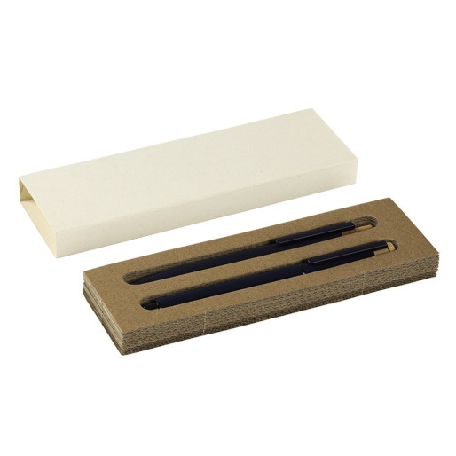 PRISMA, metal ball pen and roller pen set blue