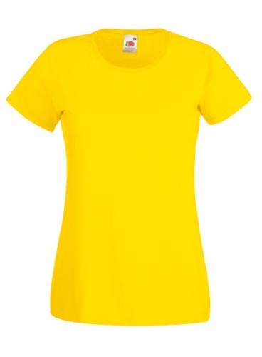 Fruit of the Loom, Valueweight, women's cotton T-shirt, yellow, 2XL