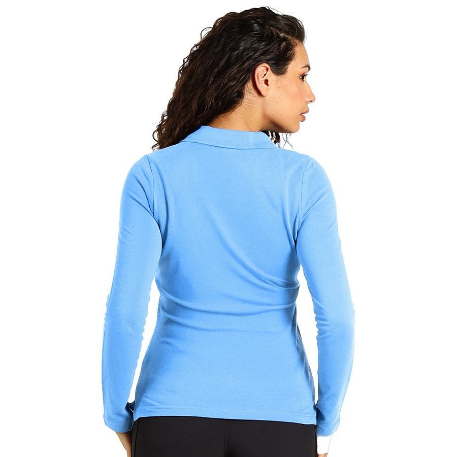 SUNNY LSL, ženska pamučna polo majica dugih rukava, 180 g/m2, svetlo plava