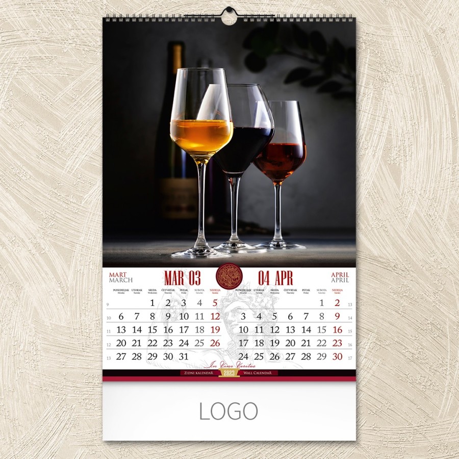 VINO, zidni kalendar: 7 listova, dvomesečni