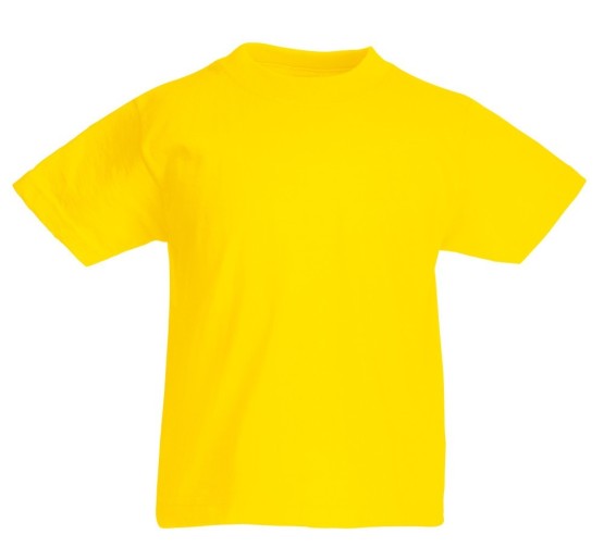 Fruit of the Loom, Original T, children's cotton T-shirt, yellow, 7-8