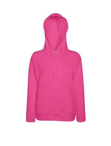 Fruit of the Loom, Ladies Lightweight Hooded Sweat, hooded sweatshirt, fuchsia, XL