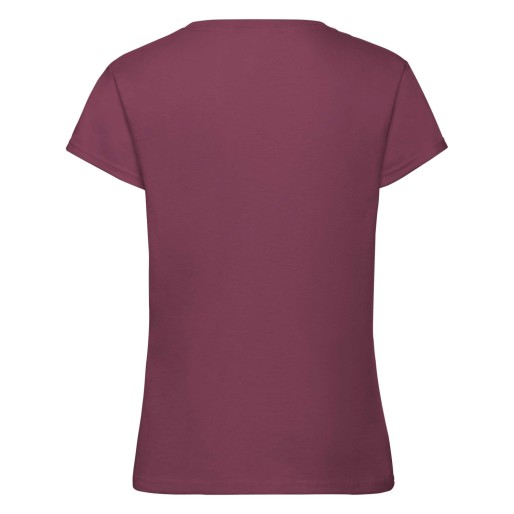 Fruit of the Loom, Sofspun, women's cotton cotton short sleeve t-shirt, burgundy, 14-15