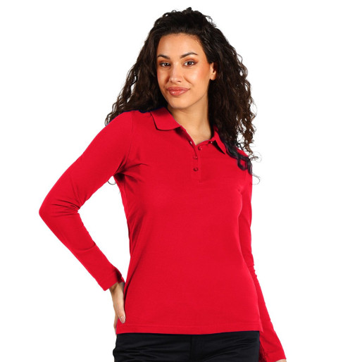 SUNNY LSL, ženska pamučna polo majica dugih rukava, 180 g/m2, crvena