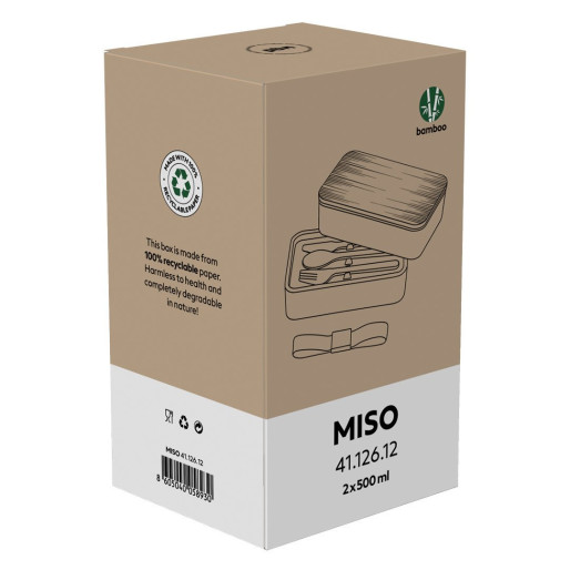 MISO, eko posuda za hranu, 2x 500 ml, siva