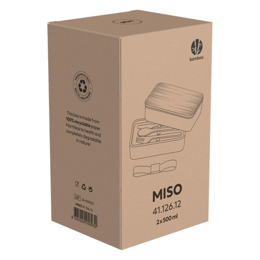 MISO, eko posuda za hranu, 2x 500 ml, siva