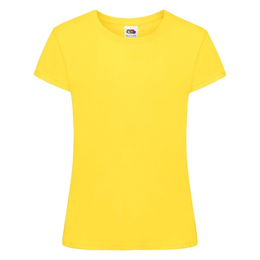 Fruit of the Loom, Sofspun, women's cotton cotton short sleeve t-shirt, yellow, 14-15