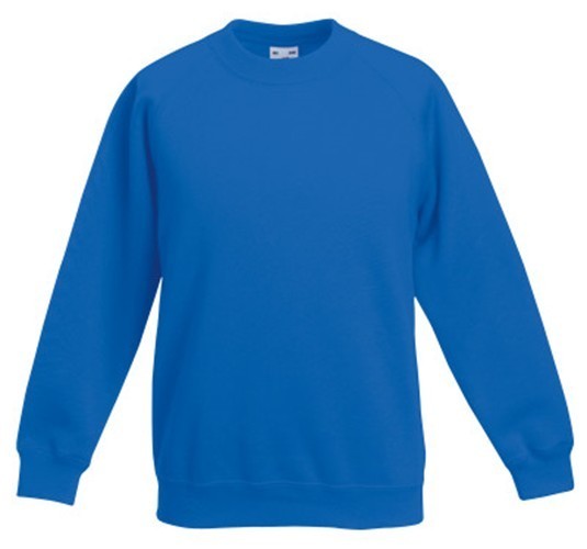 Fruit Of The Loom, Kids Premium Raglan Sweat, dečija dukserica,  royal plavi, 7-8