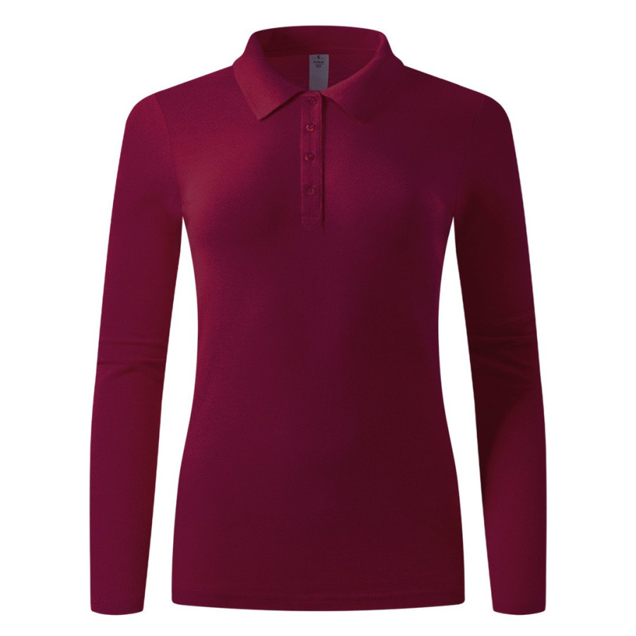 SUNNY LSL, women's long sleeve polo shirt, 180 g/m2, burgundy