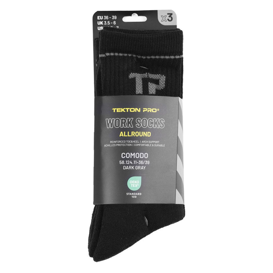 COMODO, work socks made of cotton and polyamide, 3/1, dark gray