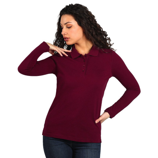 SUNNY LSL, women's long sleeve polo shirt, 180 g/m2, burgundy