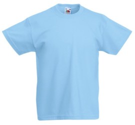 Fruit of the Loom, Original T, Children's Cotton T-shirt, Sky Blue, 14-15