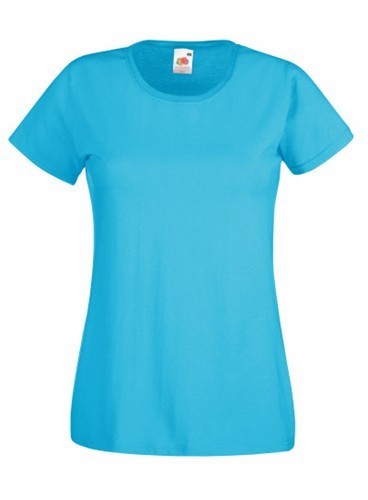 Fruit of the Loom, Valueweight, Women's Cotton T-shirt, Azure Blue, XS