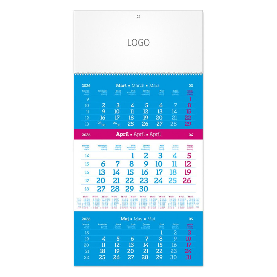 POSLOVNI 78, wall calendar, 12 pages, a3 format