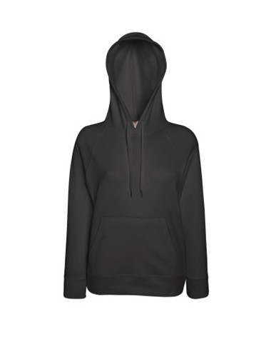Fruit of the Loom, Ladies Lightweight Hooded Sweat, hooded sweatshirt, light graphite, XS