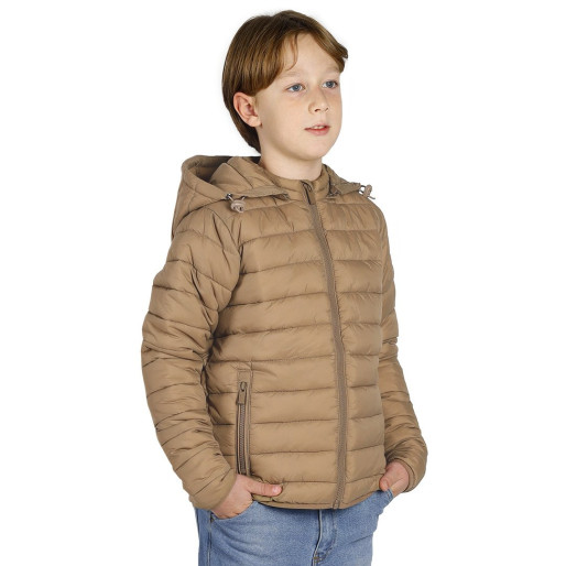 LIBERTY JACKET KID, kid's jacket with hood, light brown