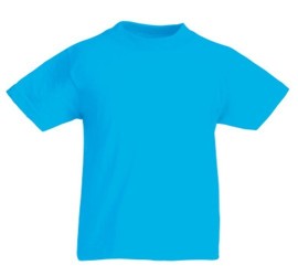 Fruit of the Loom, Original T, children's cotton T-shirt, azure blue, 14-15