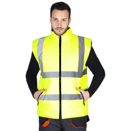 SAFETY DUO, reversible unisex safety vest, neon yellow