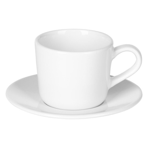 MILL, fine stoneware cappuccino cup and saucer, 150 ml, white
