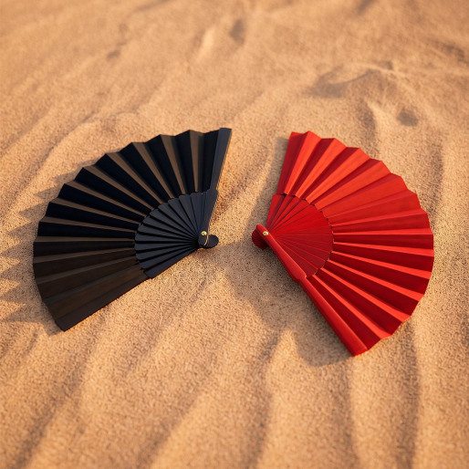PATTAYA, hand fan, black