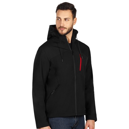 NITRO, duo-color hooded softshell jacket, red